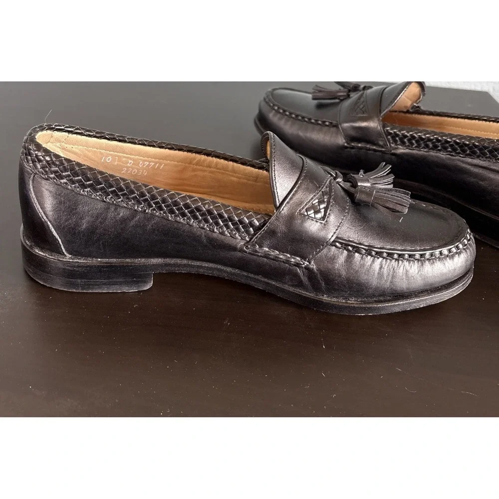 Allen Edmonds Maxfield‎ Tassel Loafer Men 10 Black Leather Moc-Toe Made in USA